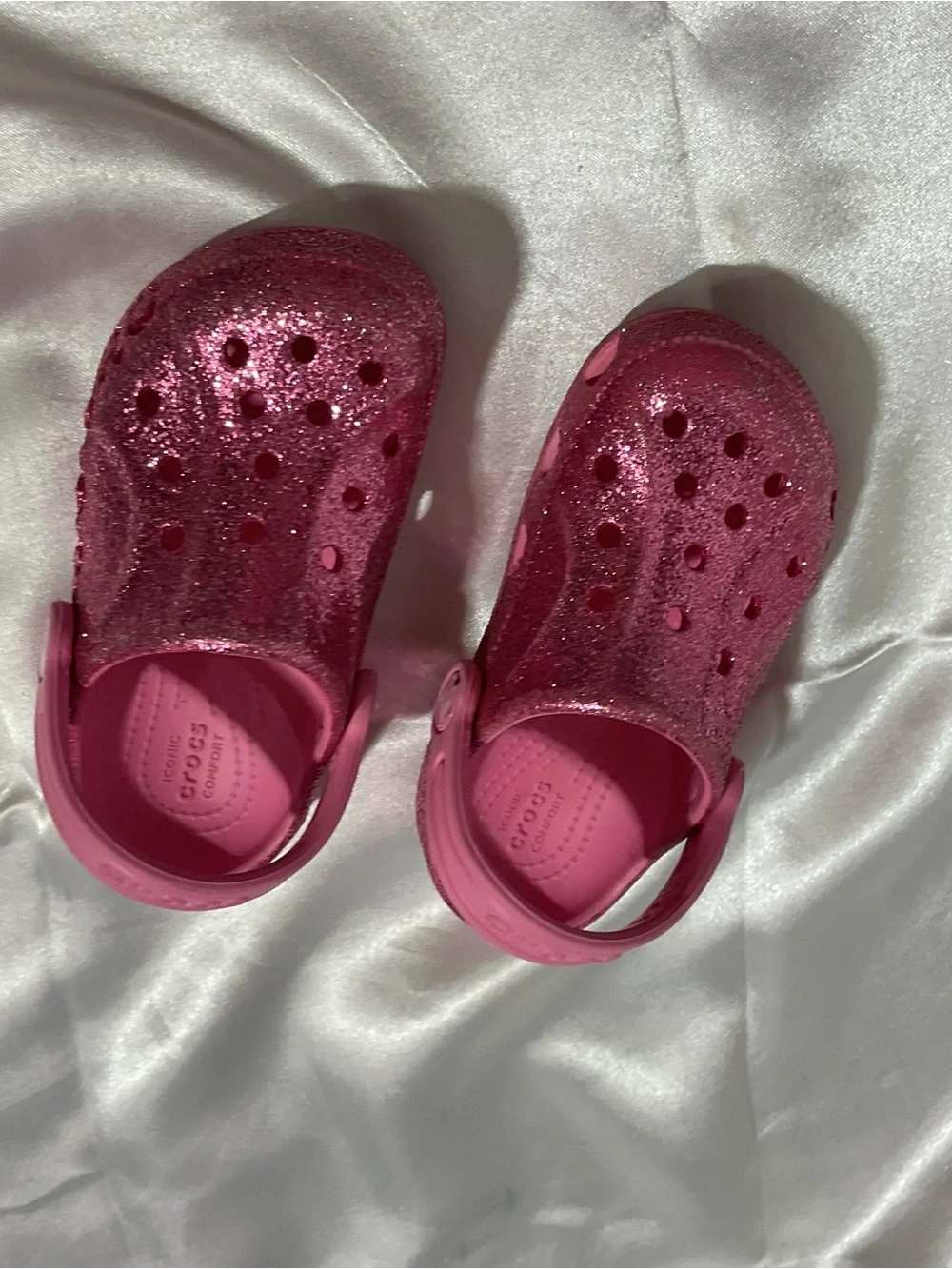 CROCS Kids' Sparkle Clogs in Hot Pink